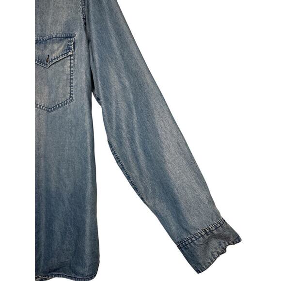 Club Monaco Women's Long Sleeve Chambray Casual Button Down Shirt Size L… - Picture 3 of 7